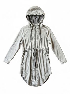 Lululemon Vitality Jacket Commuter Denim White Fossil Size 6 Light Hood Full Zip